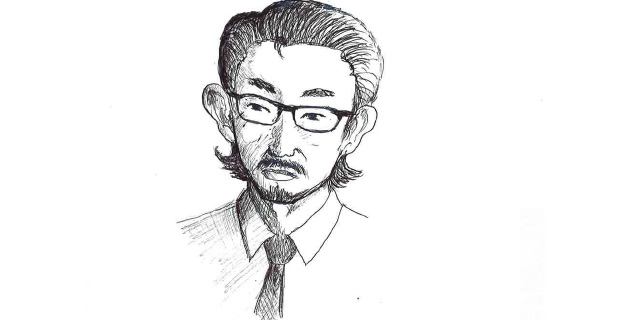 庄本氏の似顔絵